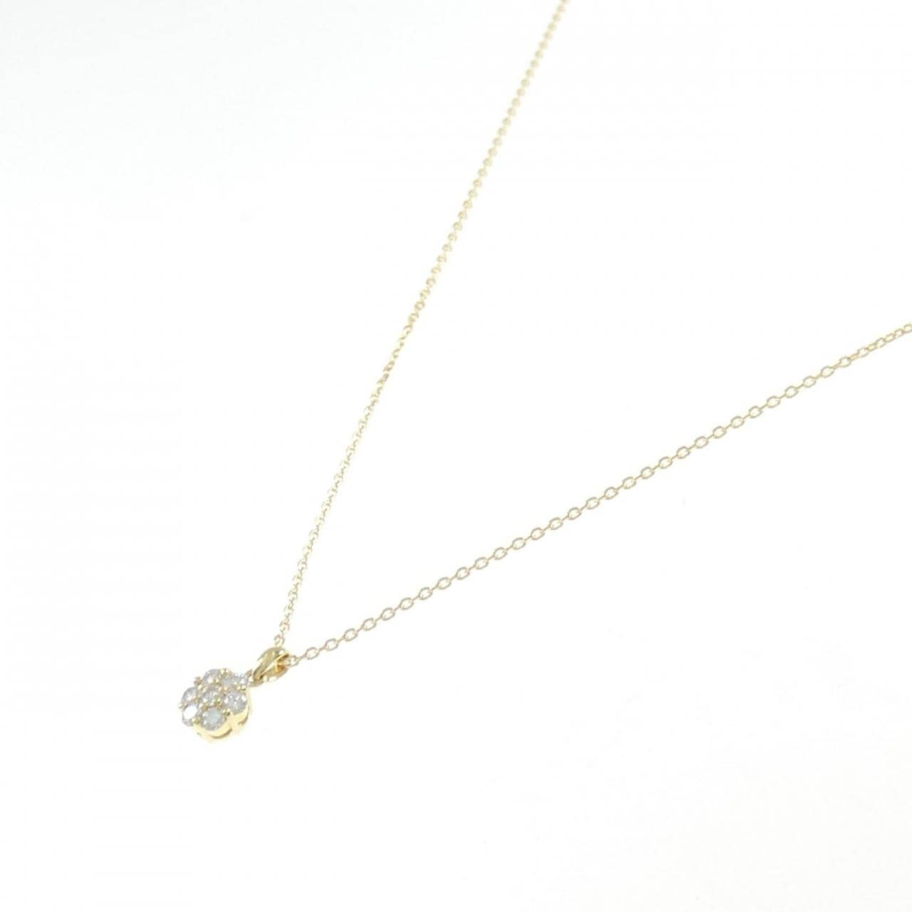 K18YG フラワー ダイヤモンド ネックレス 0.23CT