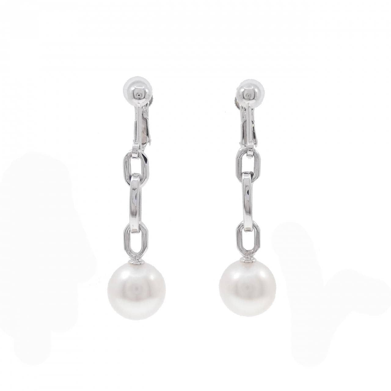 K18WG White Butterfly Pearl Earrings 10.4mm