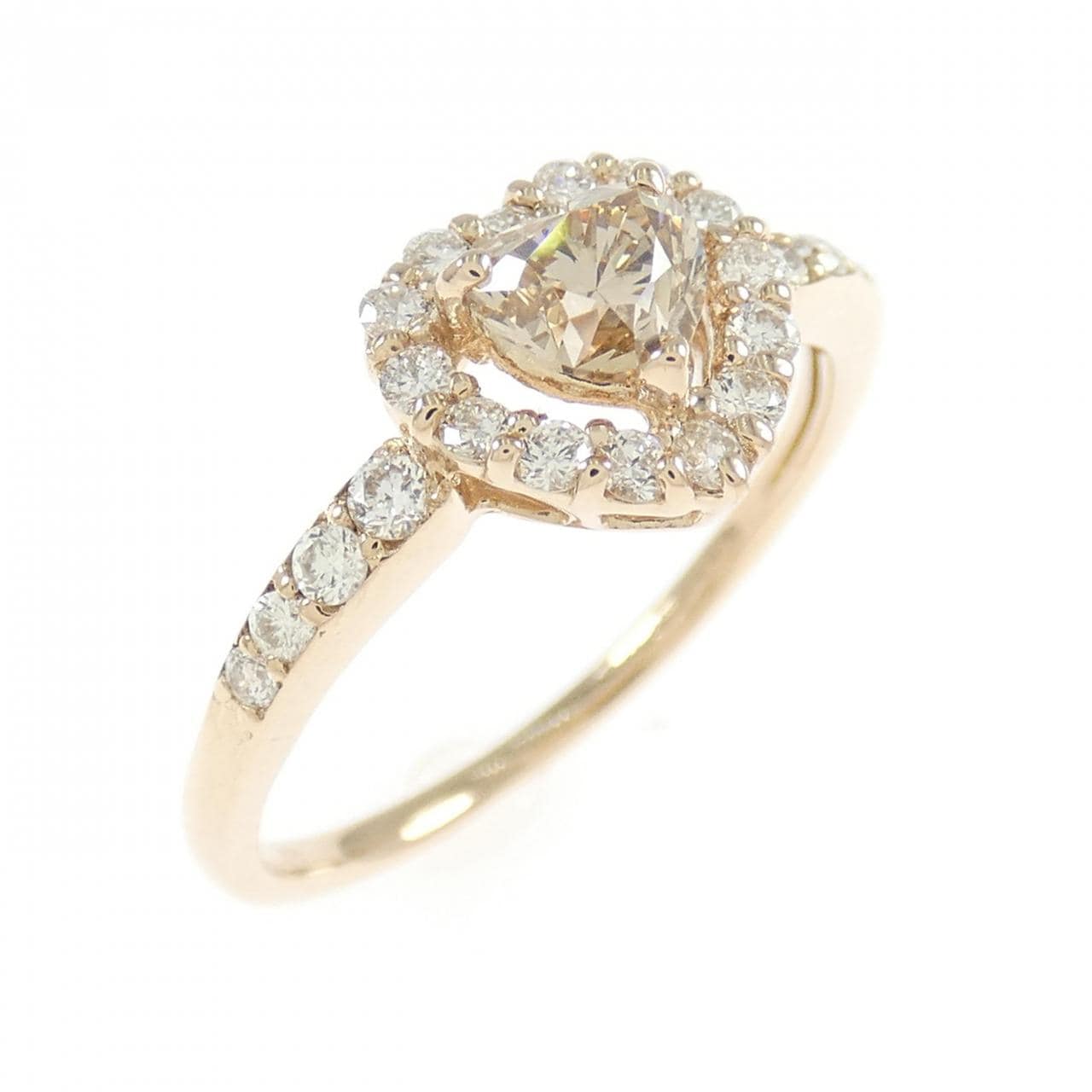 K18PG ハート ダイヤモンド リング 0.42CT