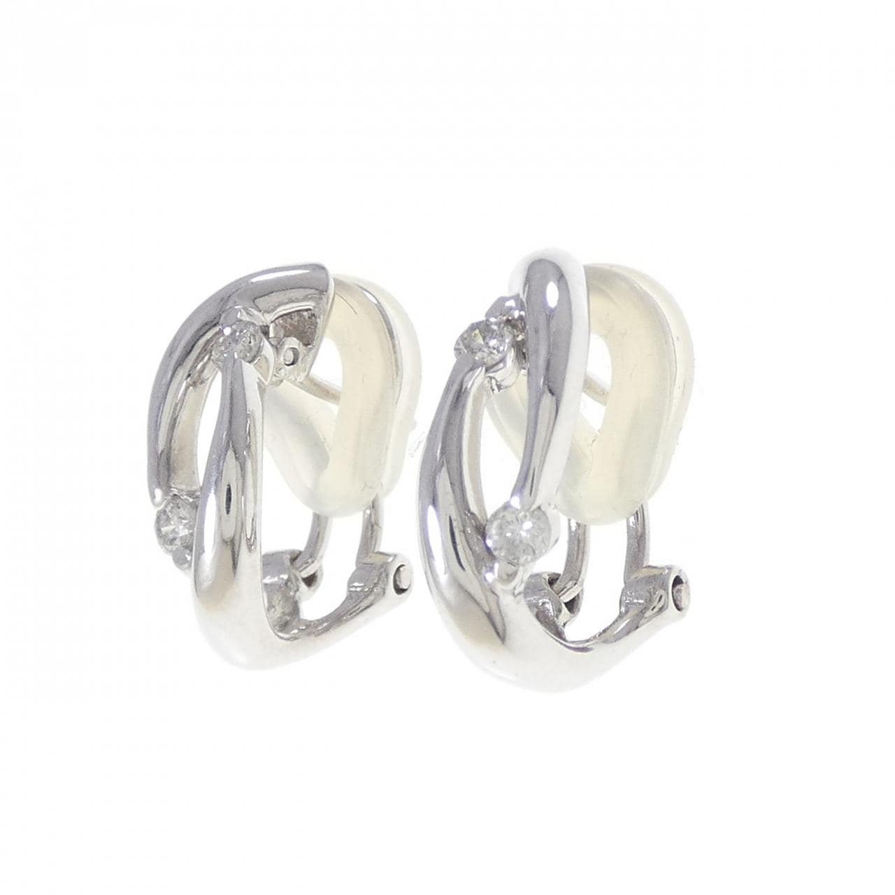 PT900/K18WG ダイヤモンド ピアス/イヤリング 0.20CT