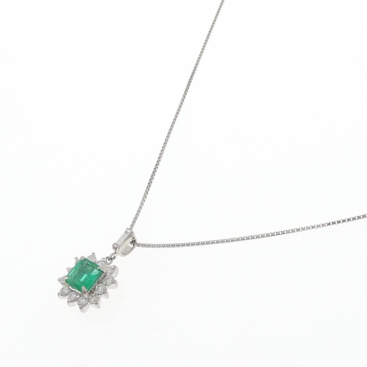 PT900/PT850 エメラルド ネックレス 0.70CT