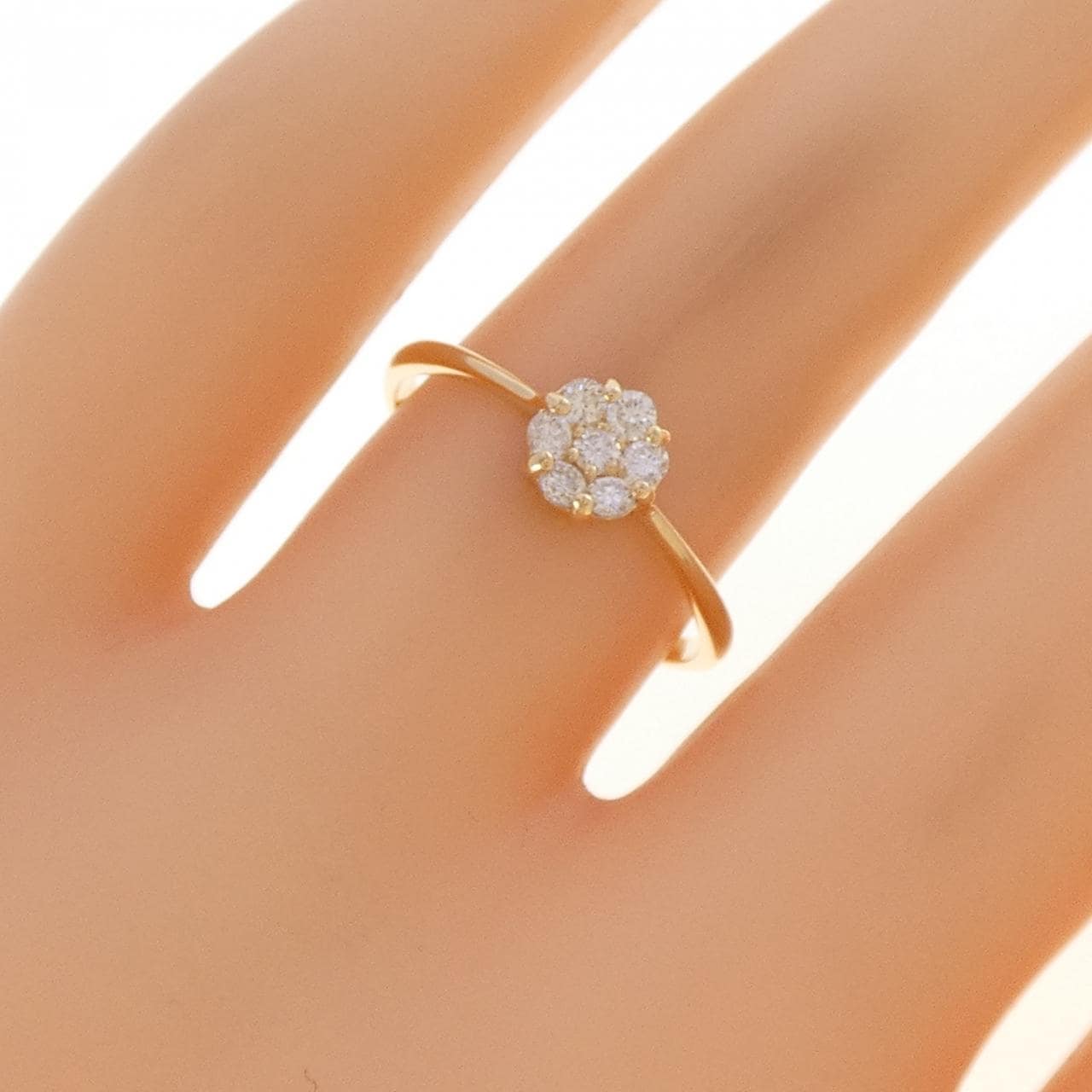 【リメイク】K18YG フラワー ダイヤモンド リング 0.20CT