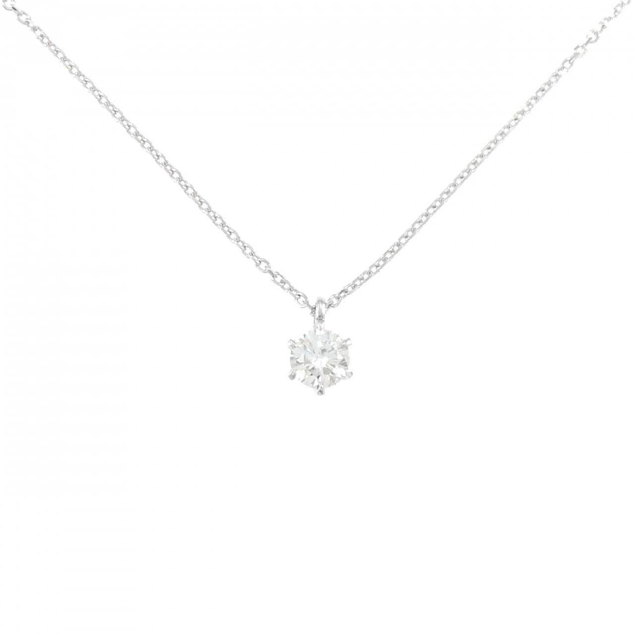K18WG ソリティア ダイヤモンド ネックレス 0.28CT