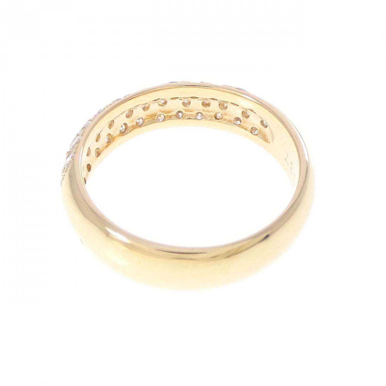 K18YG パヴェ ダイヤモンド ピンキーリング 0.37CT