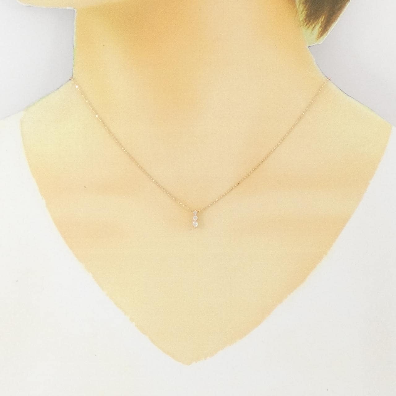 K18PG ダイヤモンド ネックレス 0.10CT
