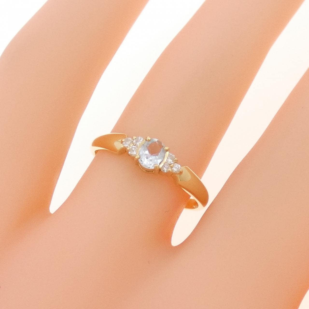 K18YG アクアマリン リング