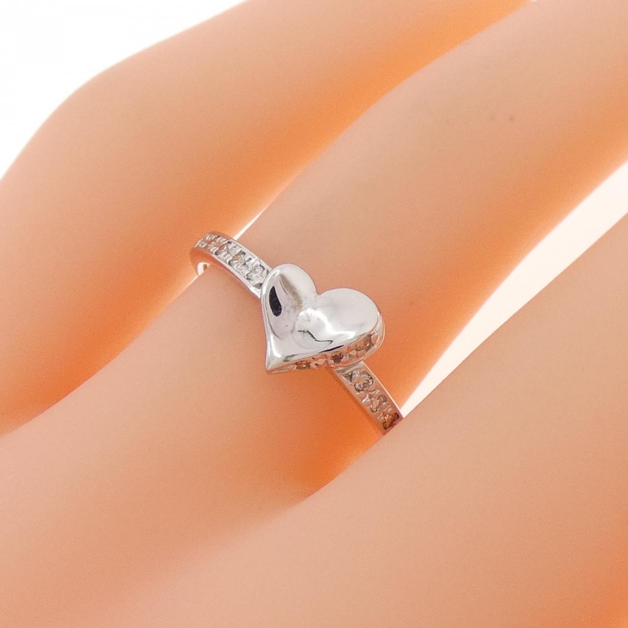 K18WG ハート ダイヤモンド リング 0.07CT