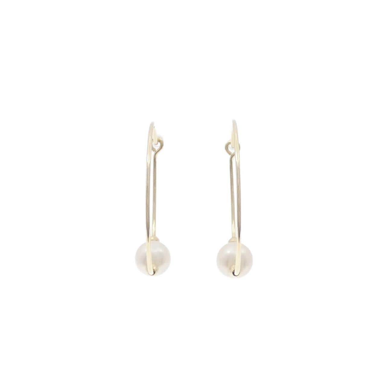 K10YG Akoya pearl earrings 6.7mm