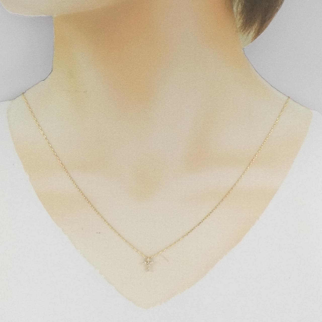 K18YG クロス ダイヤモンド ネックレス 0.06CT