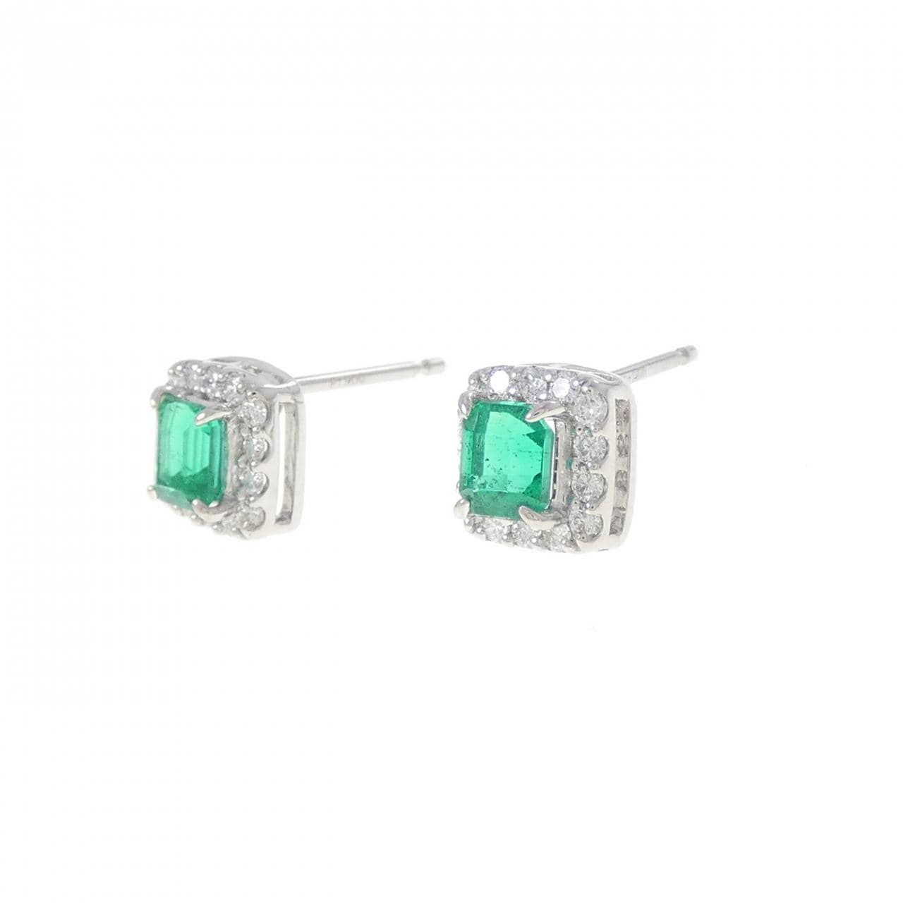 PT900 エメラルド ピアス 0.64CT