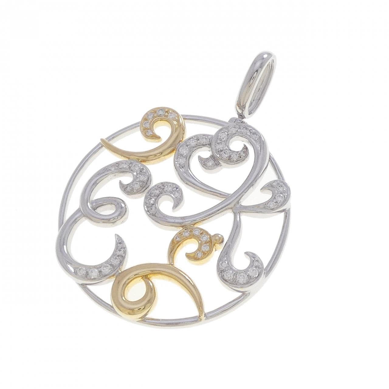 18KYG/18KWG ダイヤモンド ペンダント 0.63CT