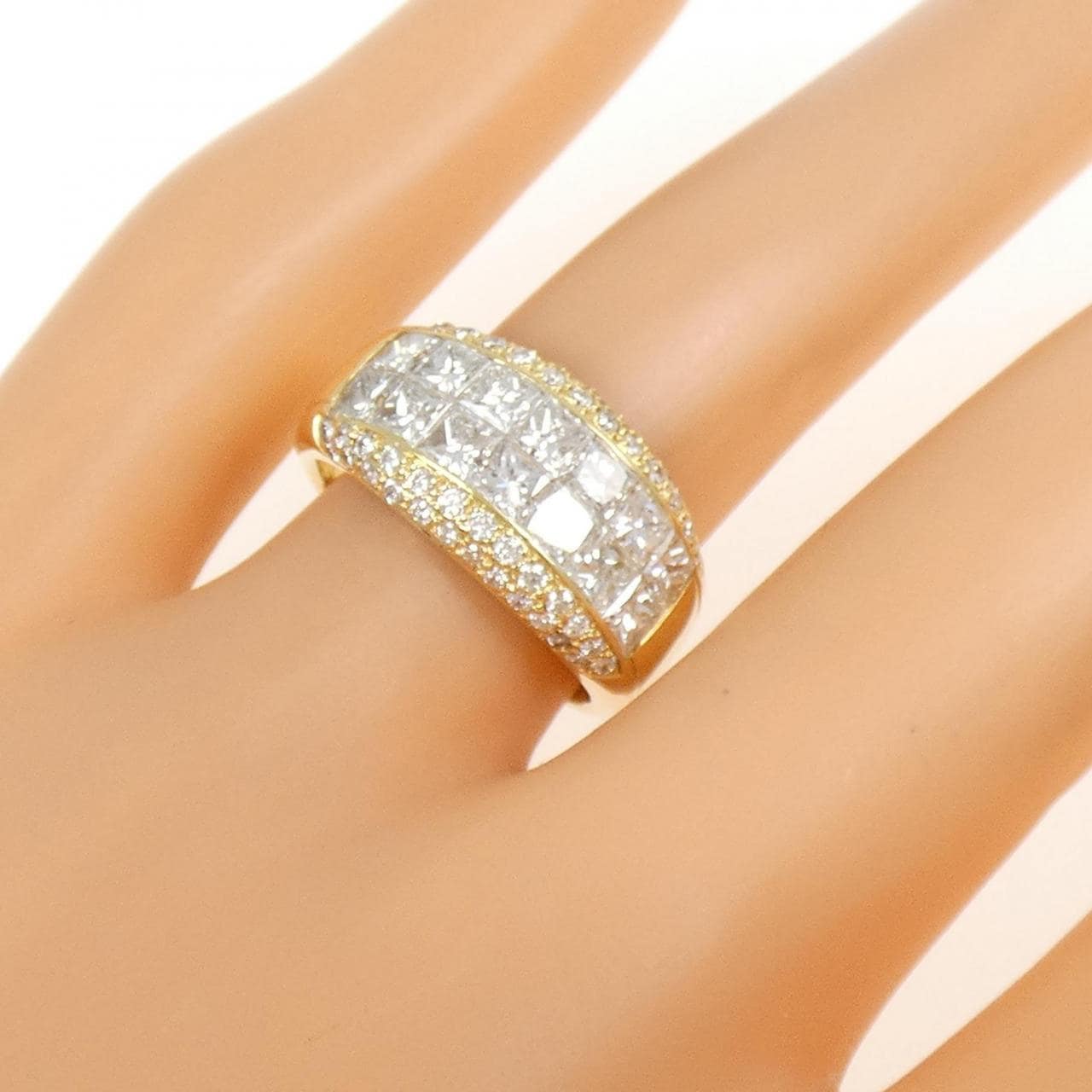 18KYG ダイヤモンド リング 1.95CT