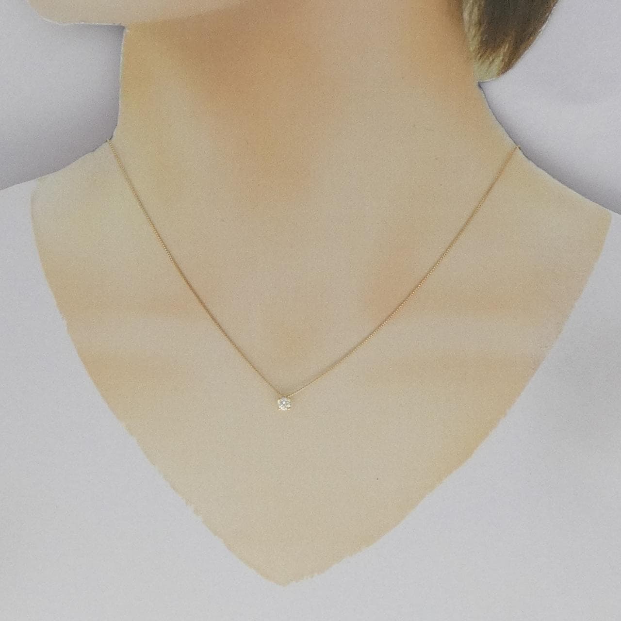K18YG Solitaire Diamond Necklace 0.18CT