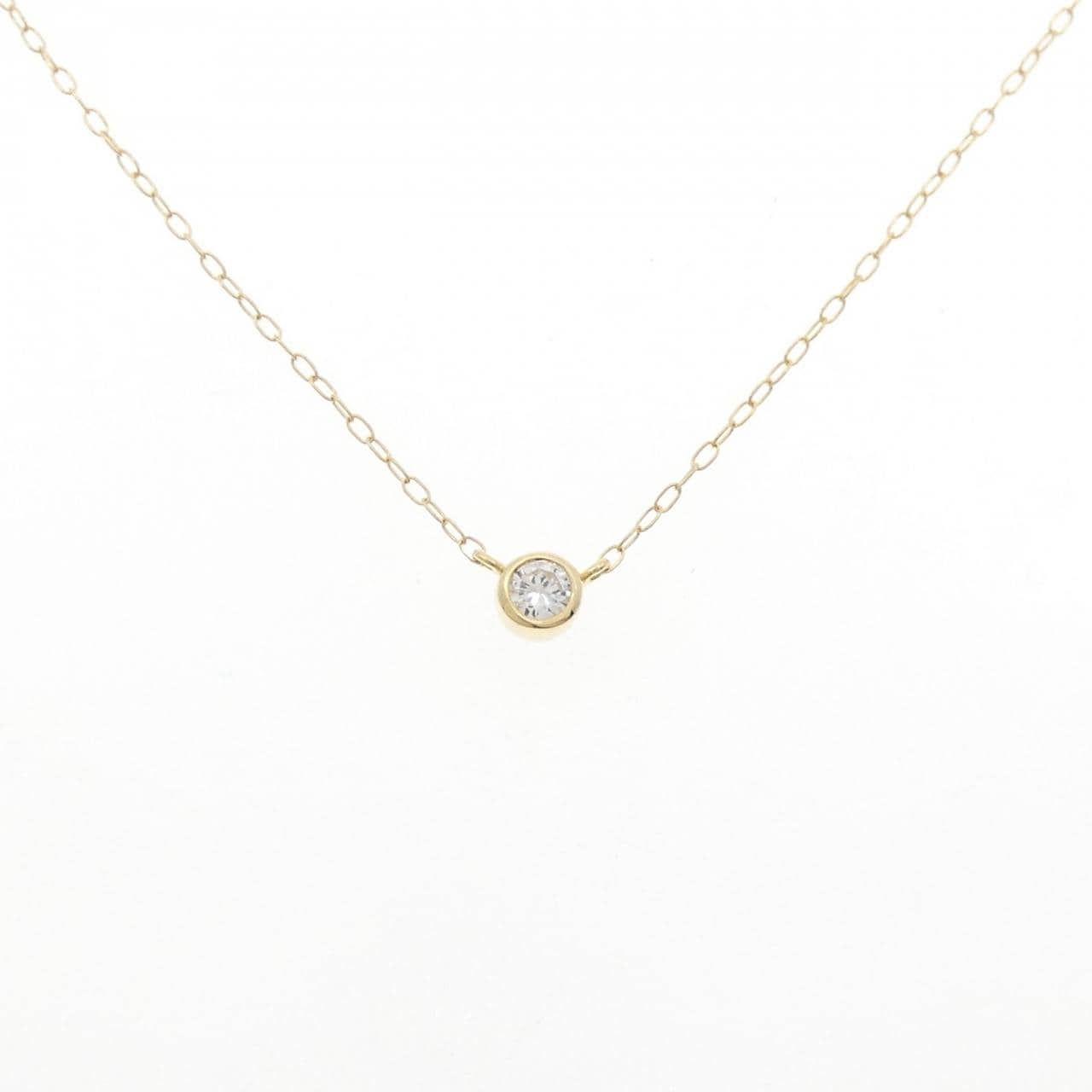 K18YG ソリティア ダイヤモンド ネックレス 0.10CT