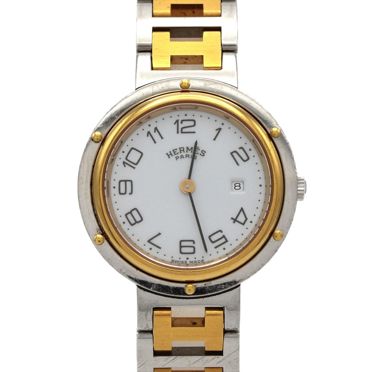 【ノーメンテナンス還元価格】エルメス クリッパー コンビ SSxGP クォーツ