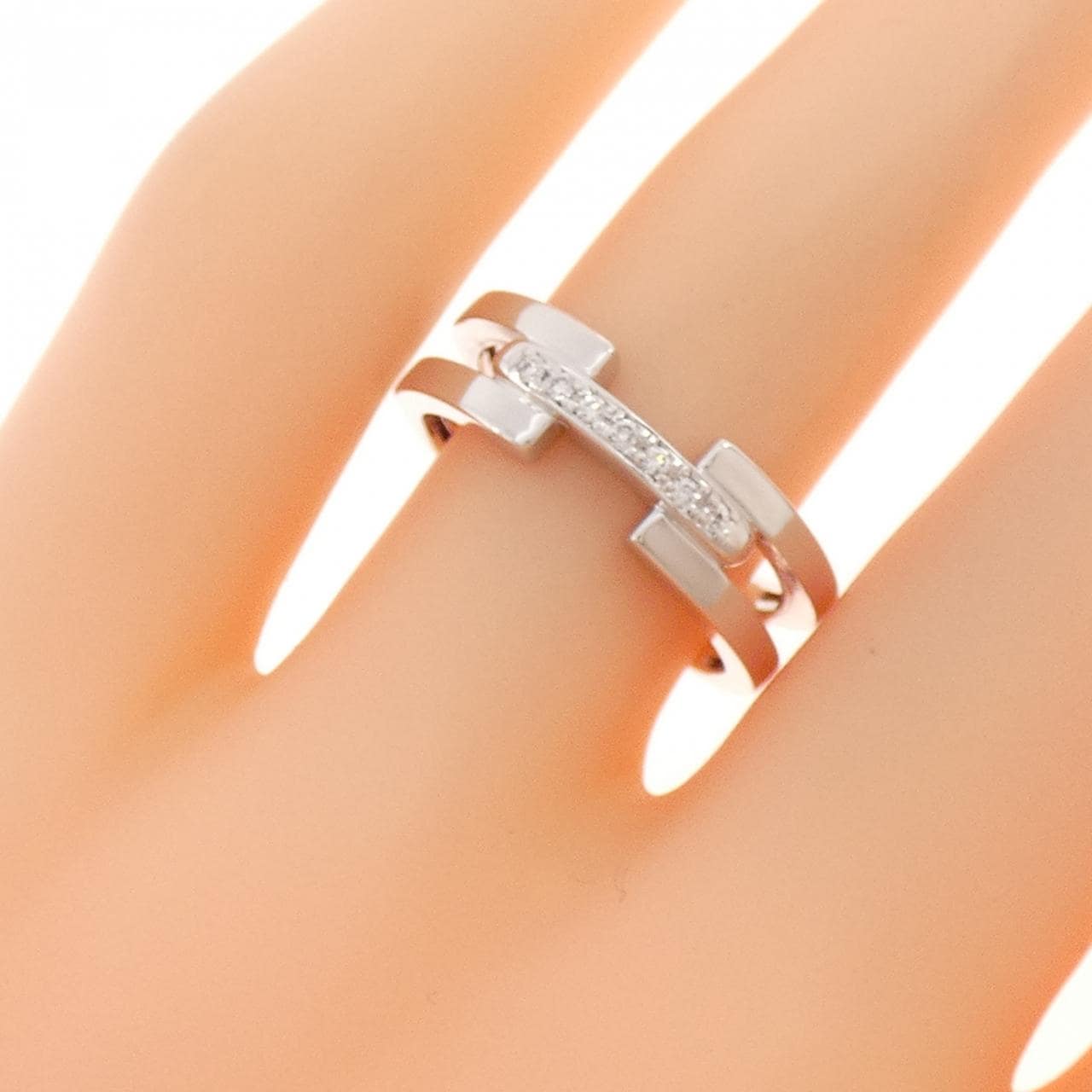 K18WG ダイヤモンド リング 0.05CT