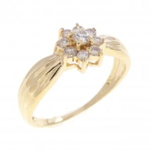 K18YG フラワー ダイヤモンド リング 0.20CT