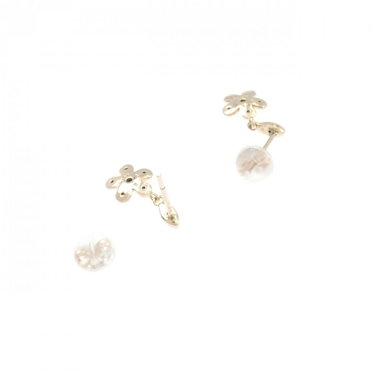 K18PG フラワー ダイヤモンド ピアス