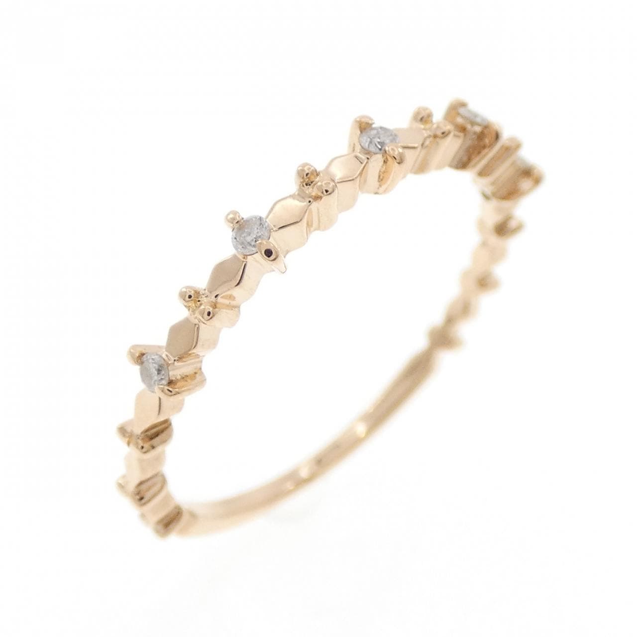 アガット K18PG リング 0.05CT