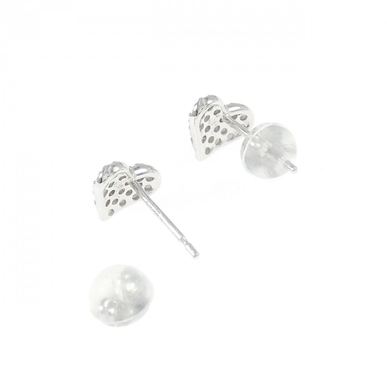 K18WG ハート ダイヤモンド ピアス 0.20CT