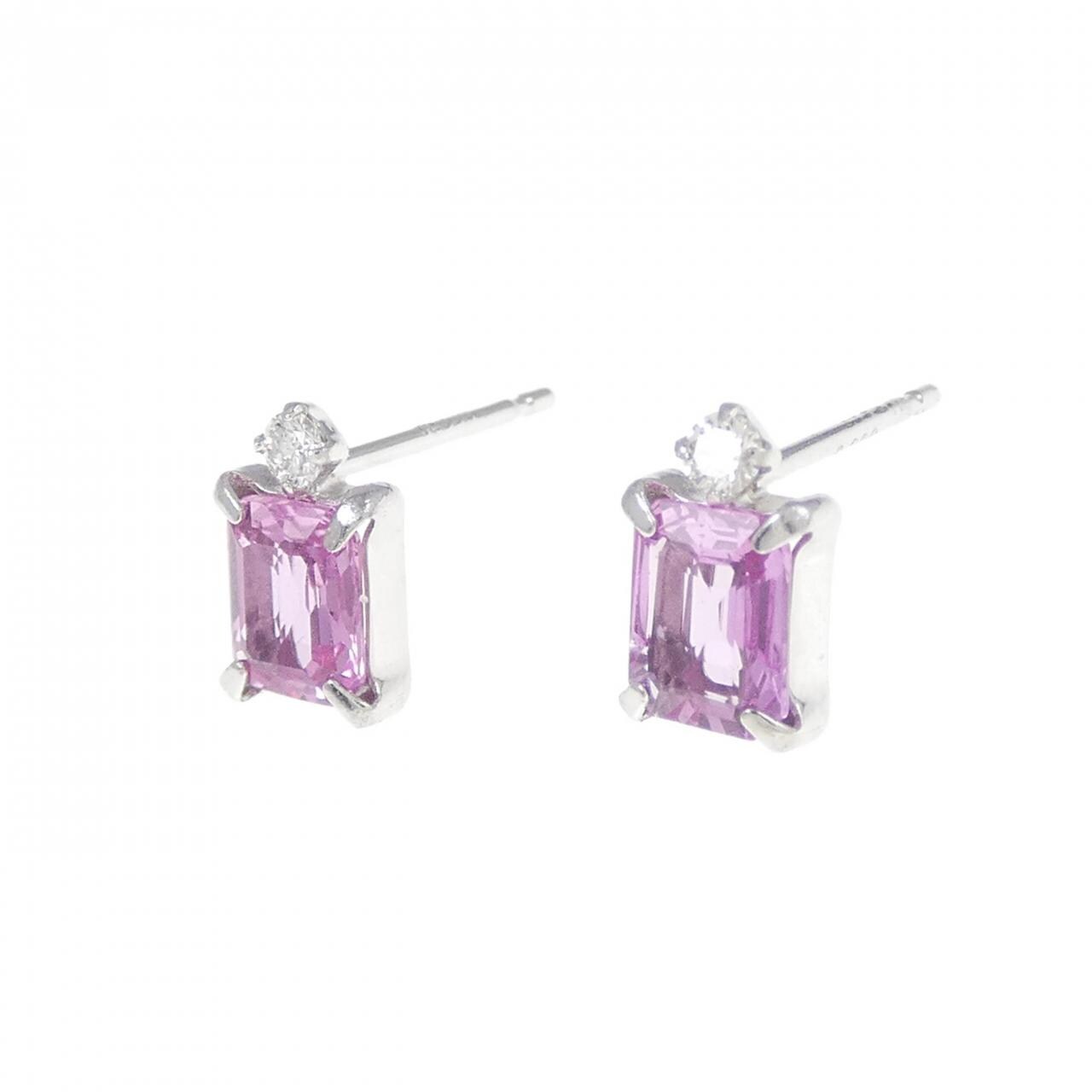 【リメイク】PT サファイヤ ピアス 0.78CT