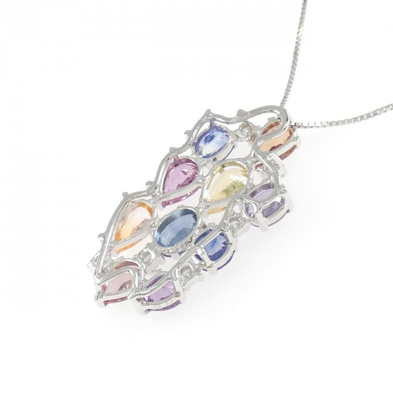 K18WG サファイヤ ネックレス 5.32CT