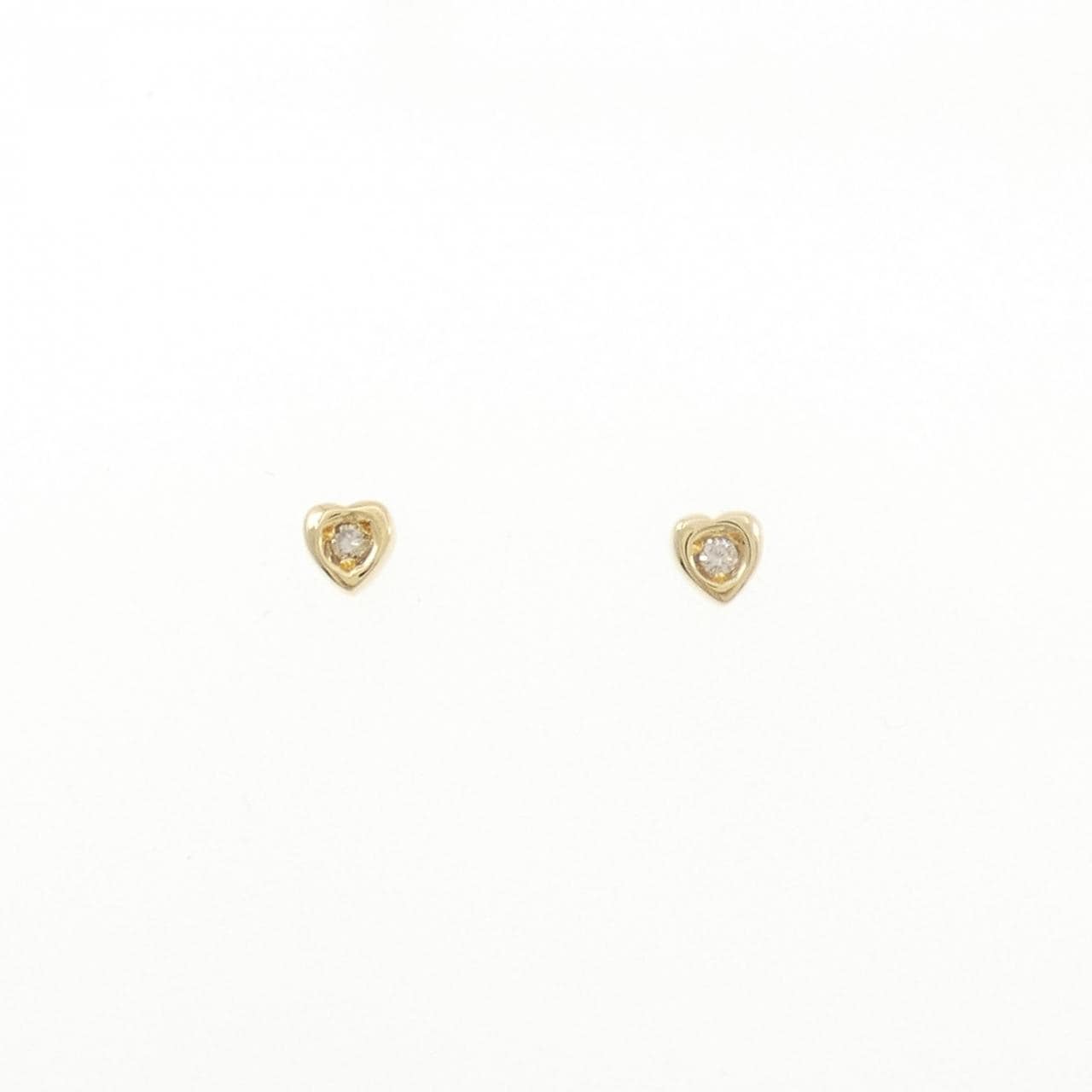K18YG ハート ダイヤモンド ピアス