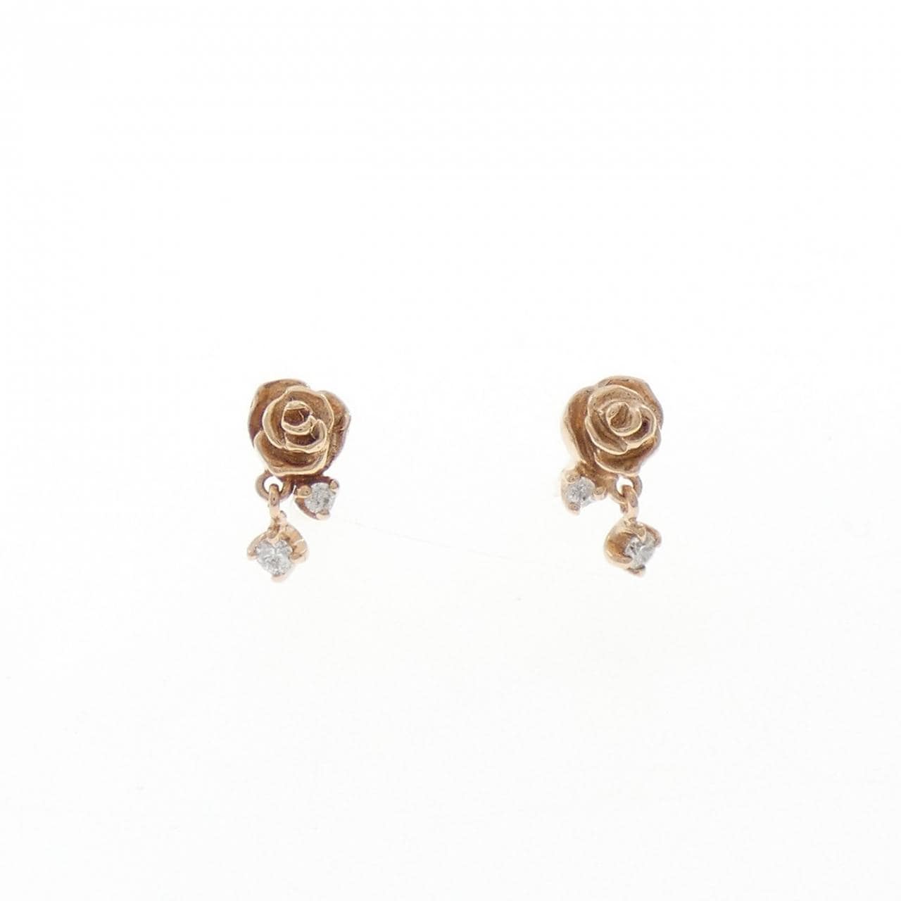 K10PG ローズ ダイヤモンド ピアス 0.06CT