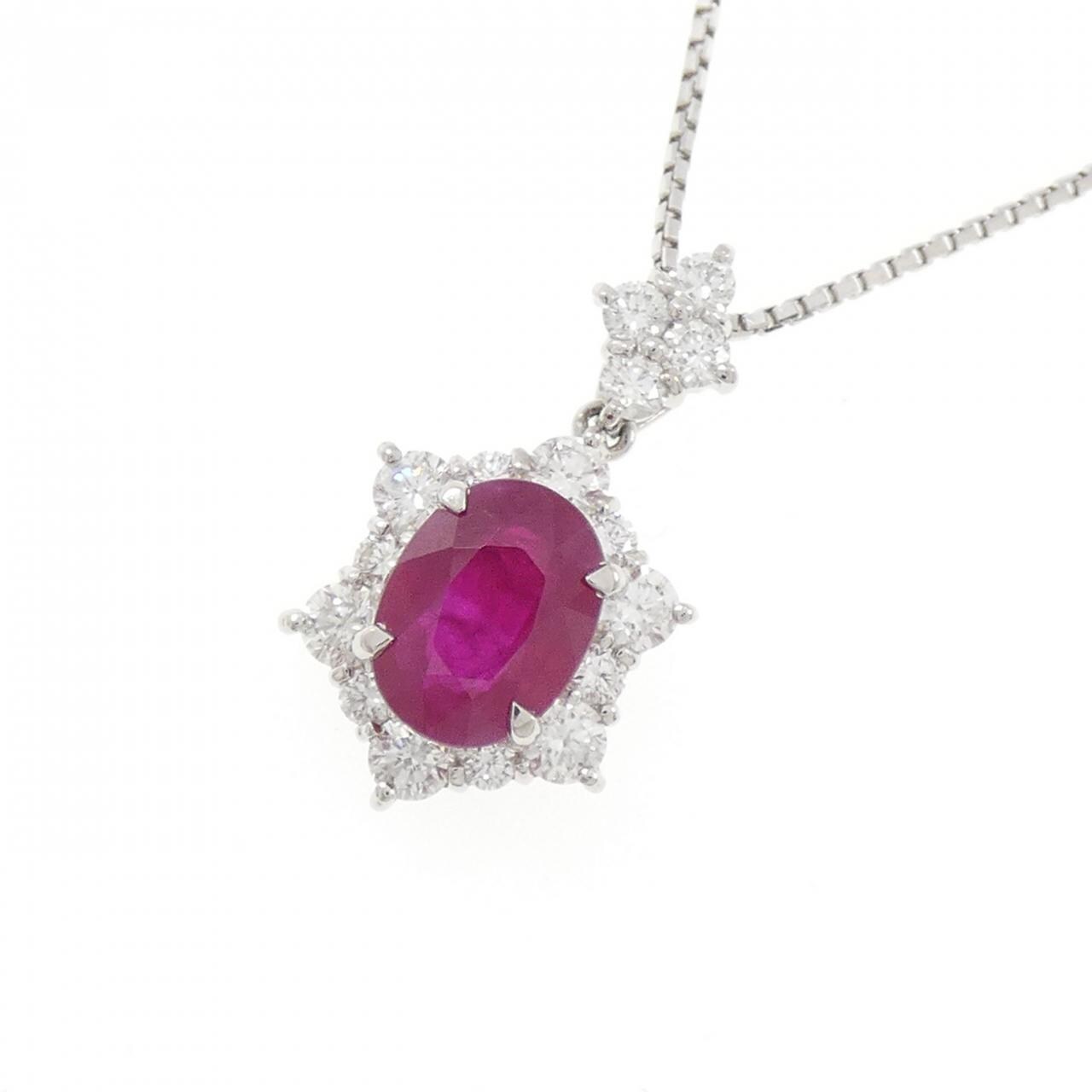 PT900/PT850 ルビー ネックレス 2.06CT