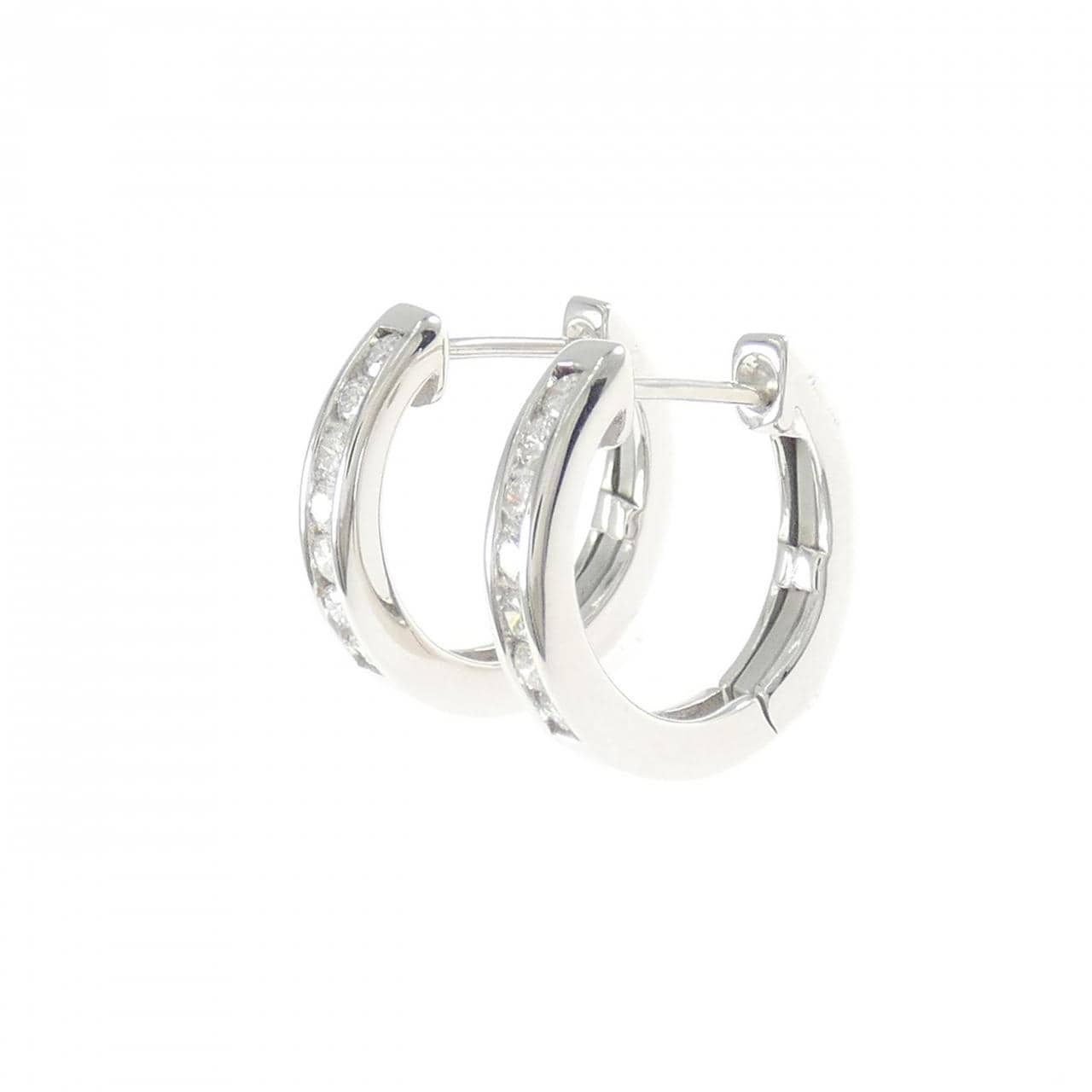 K18WG ダイヤモンド フープ ピアス 0.30CT