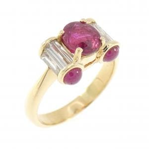 K18YG ルビー リング 1.58CT