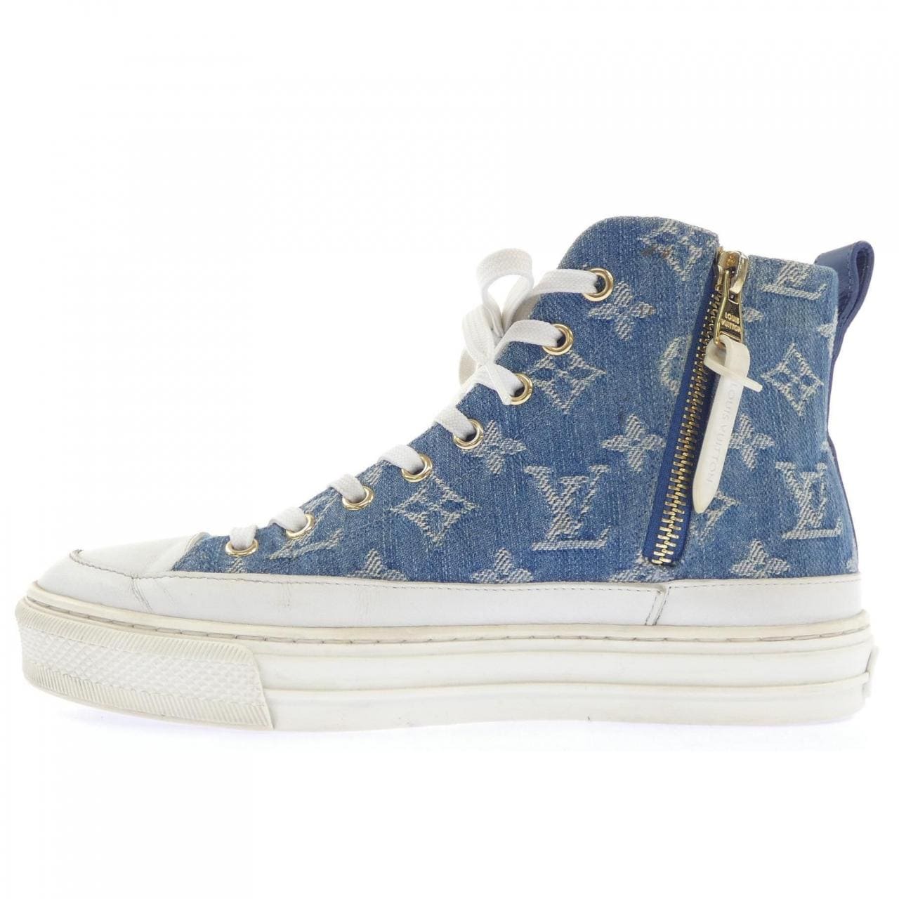 ルイヴィトン LOUIS VUITTON デニムモノグラム ハイカット ステラーライン スニーカー