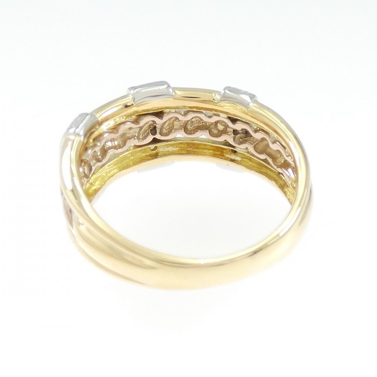 K18YG/PT900/K18PG Diamond Ring 0.09CT