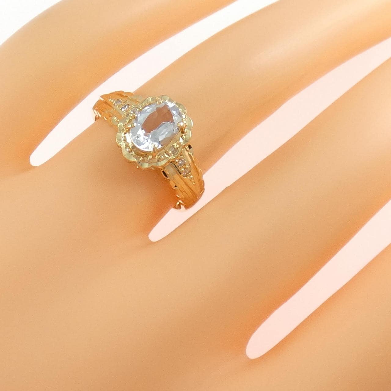 K18YG アクアマリン リング