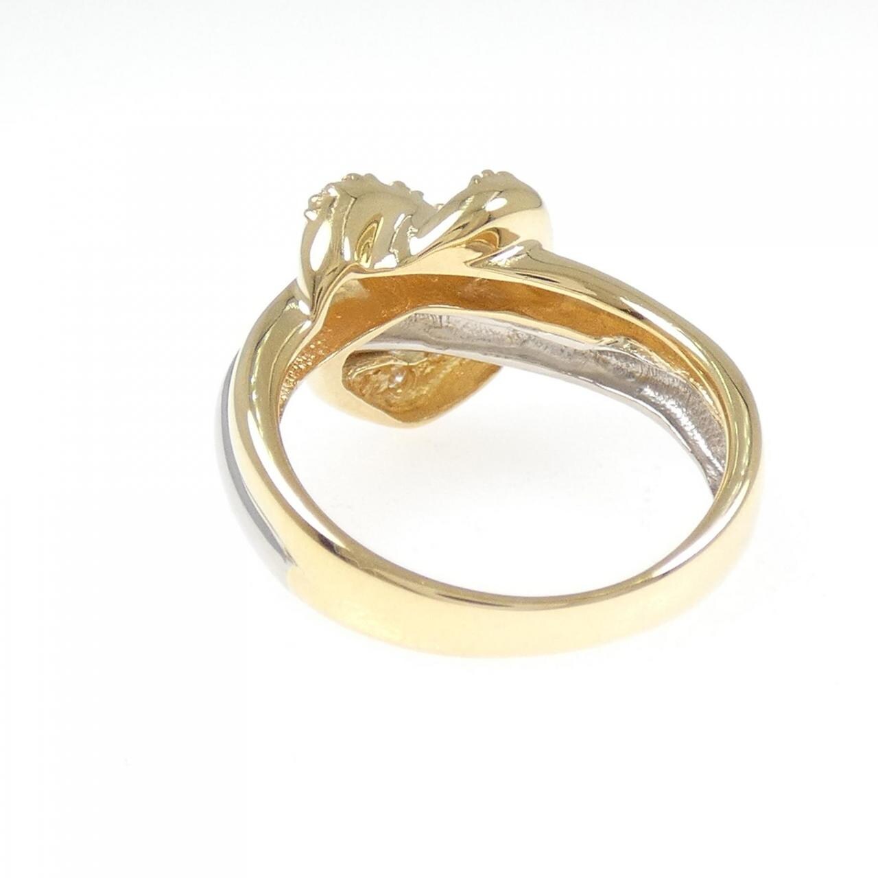 K18YG/PT900 ダイヤモンド リング 0.10CT