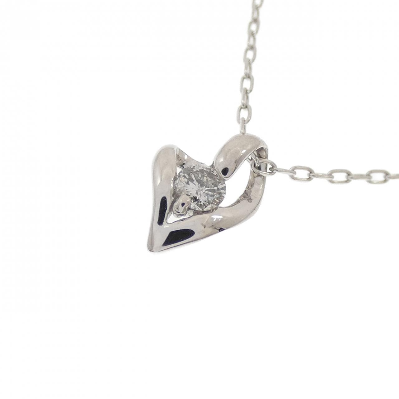 PT900/PT850 ハート ダイヤモンド ネックレス 0.10CT
