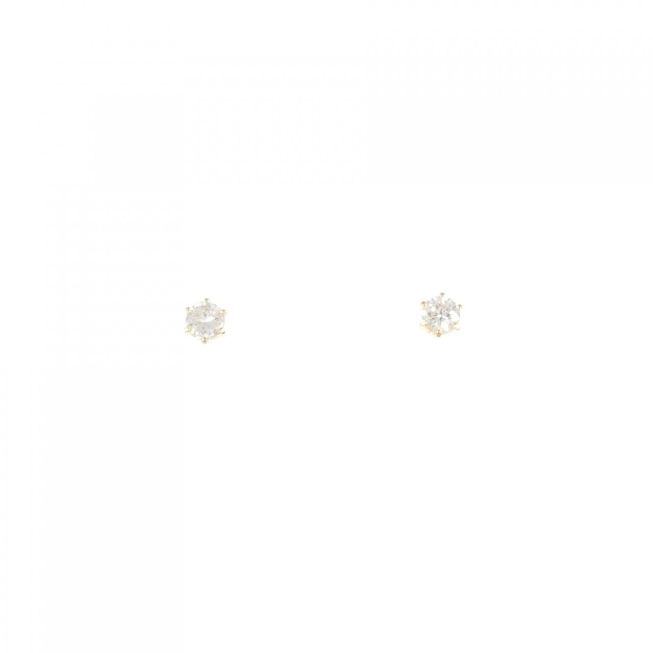 【新品】K18YG ソリティア ダイヤモンド ピアス 0.12CT