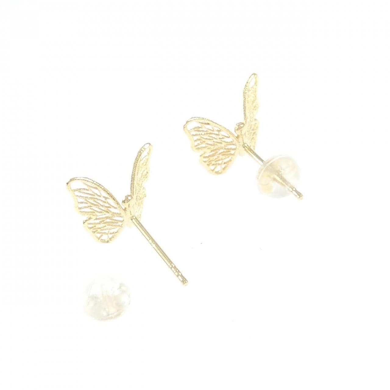 K18YG バタフライ ピアス
