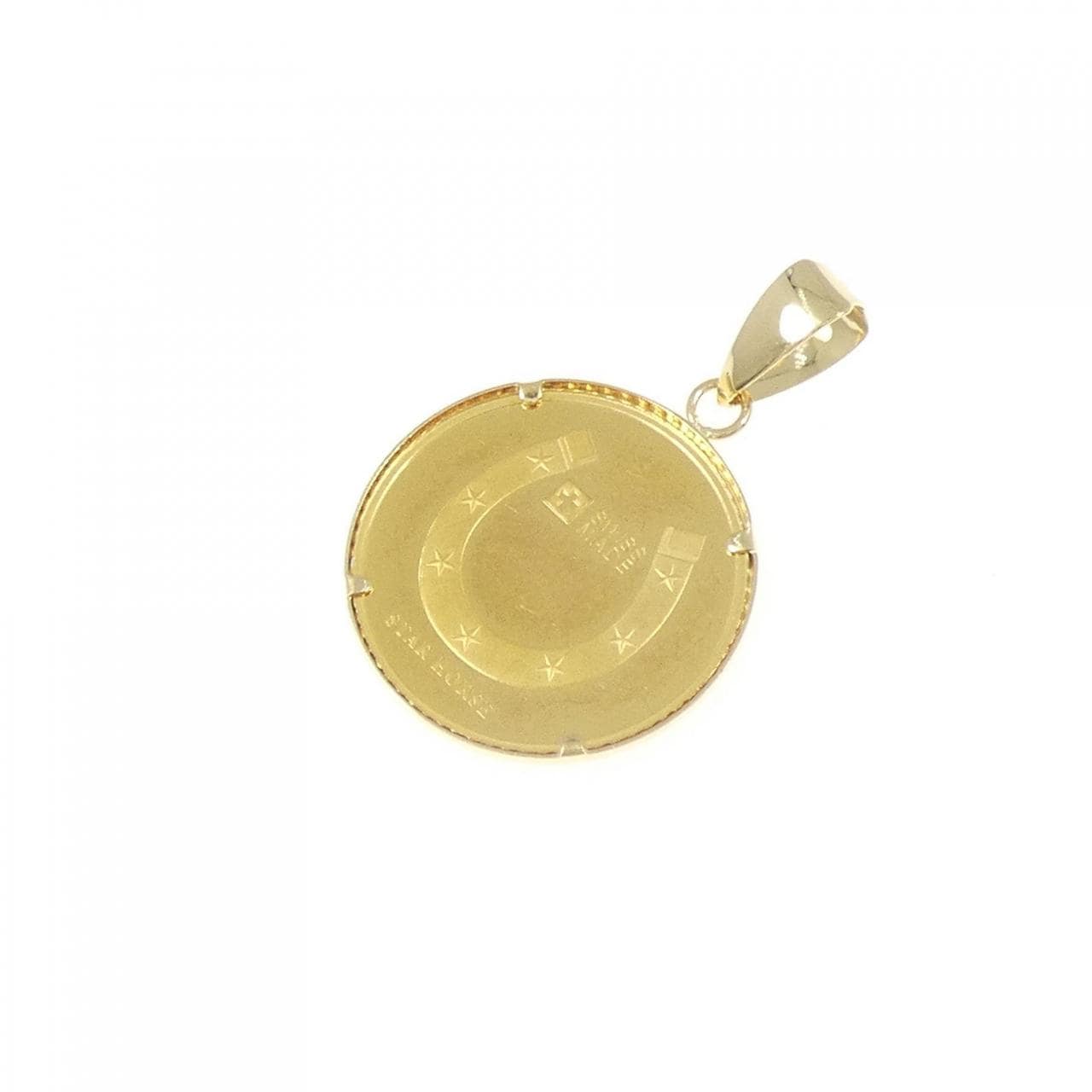 K18YG (框) 硬币吊坠