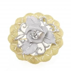 タムラシュンイチ フラワー ダイヤモンド ブローチ 0.13CT