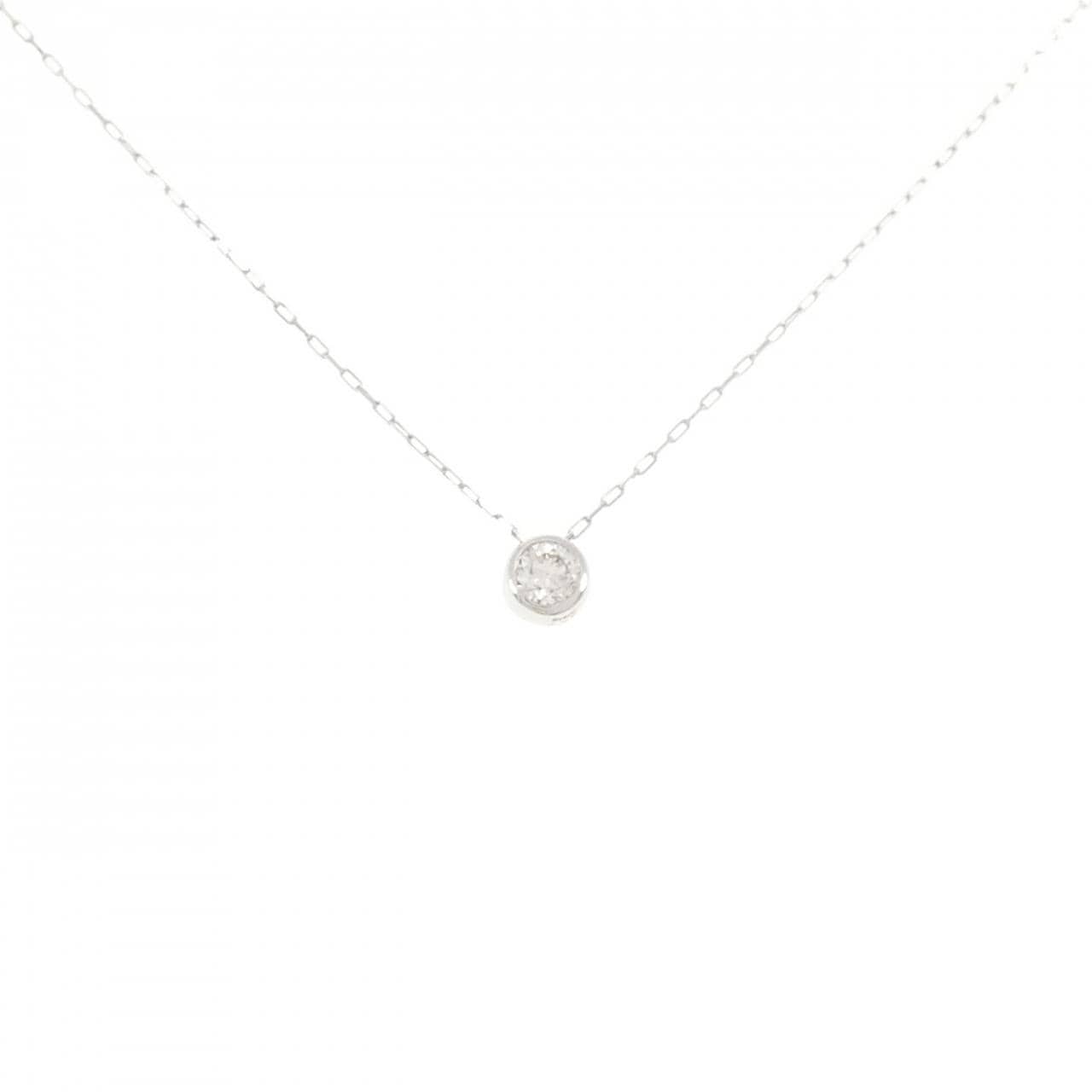 PT900/PT850 ソリティア ダイヤモンド ネックレス 0.08CT