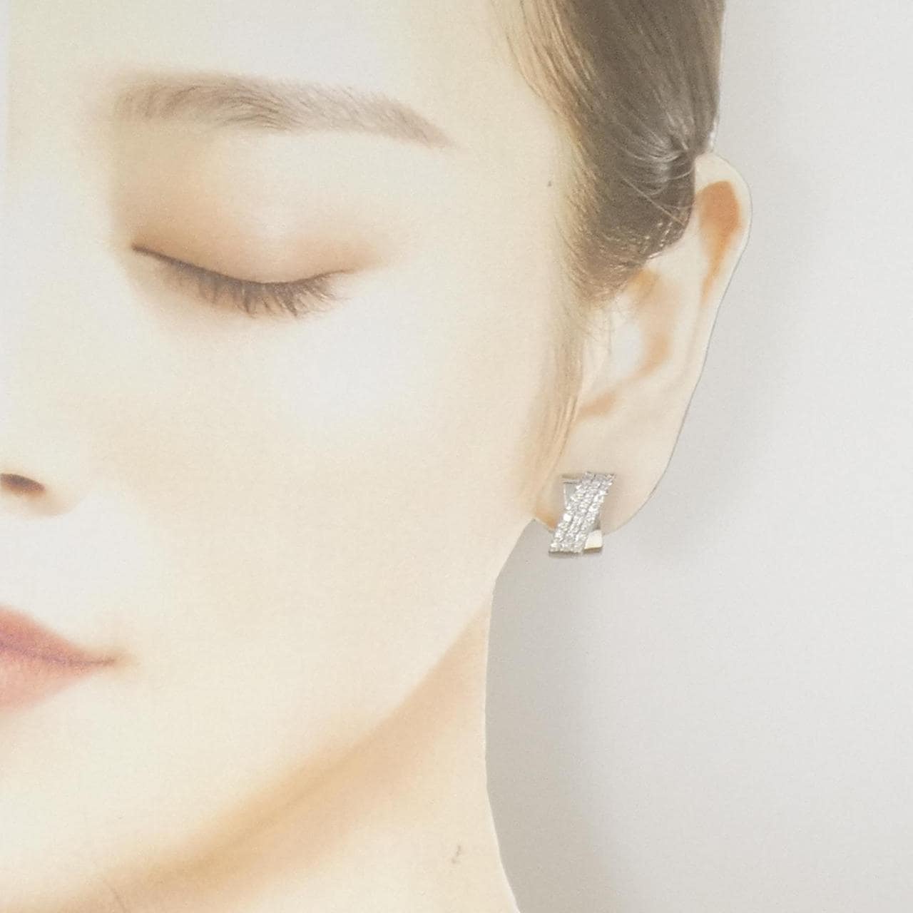 K18WG ダイヤモンド ピアス/イヤリング 1.00CT