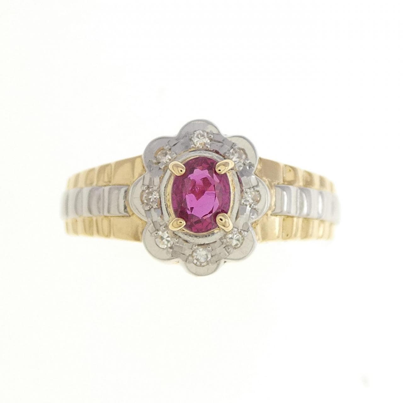 K18YG/PT ruby ring