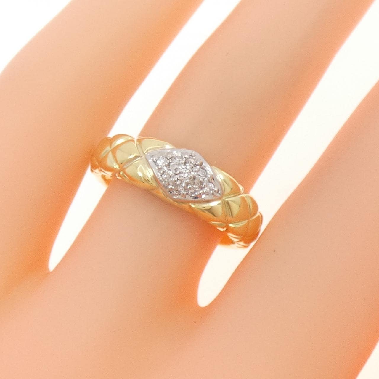 K18YG/PT900 ダイヤモンド リング 0.06CT