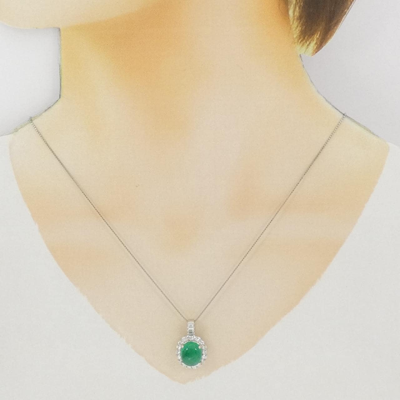 PT900/PT850 エメラルド ネックレス 4.69CT