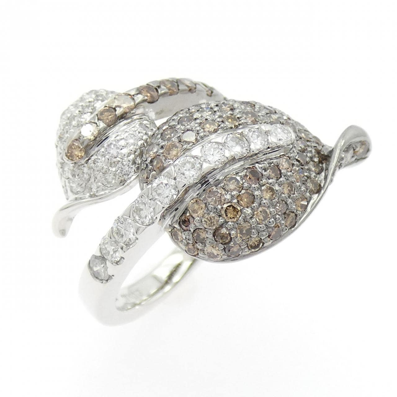 18K白金/18KG鑽石戒指，0.44克拉