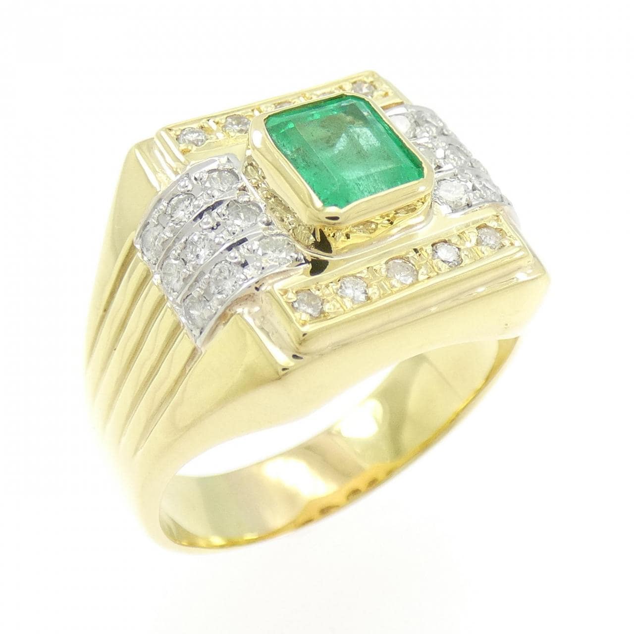 K18YG/PT900 エメラルド リング 1.11CT
