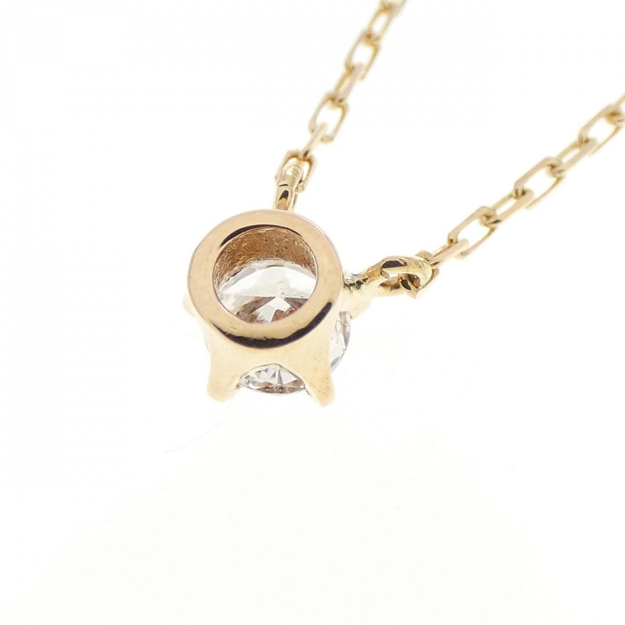 K18YG ソリティア ダイヤモンド ネックレス 0.17CT