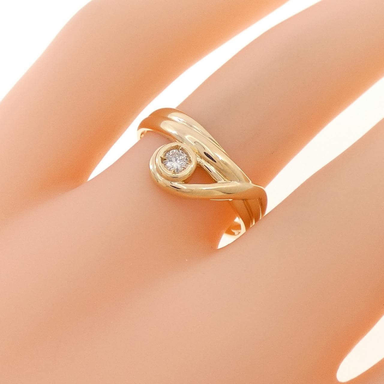 K18PG ダイヤモンド リング 0.057CT