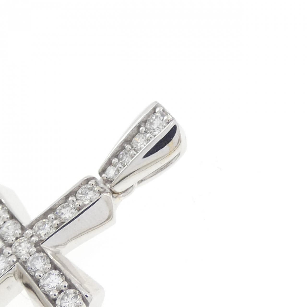 K18WG クロス ダイヤモンド ペンダント 0.50CT